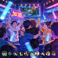 电竞比赛现场观众与球迷互动氛围的用户头像